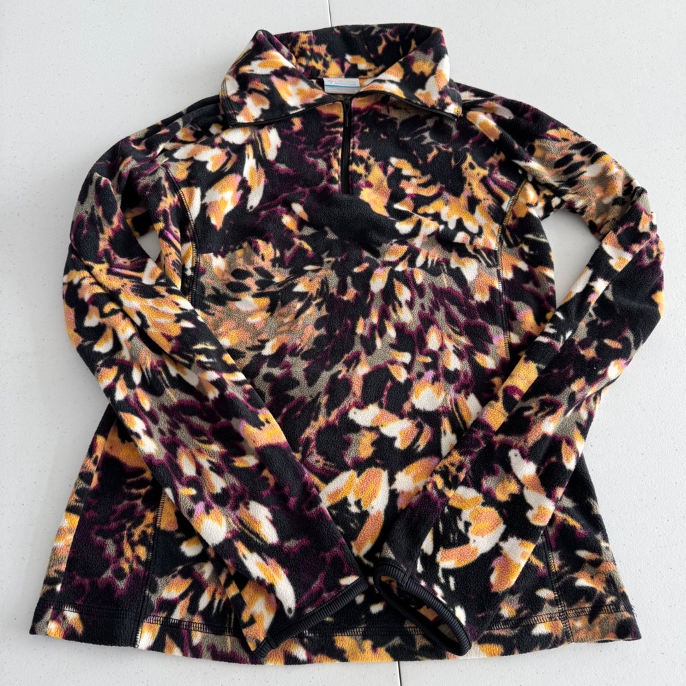 Columbia Womens Glacial IV Print Quarter Zip Fleece Pullover XK1447 Floral Small